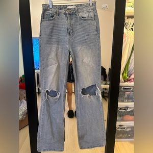 VERVET high waisted , light washed jean